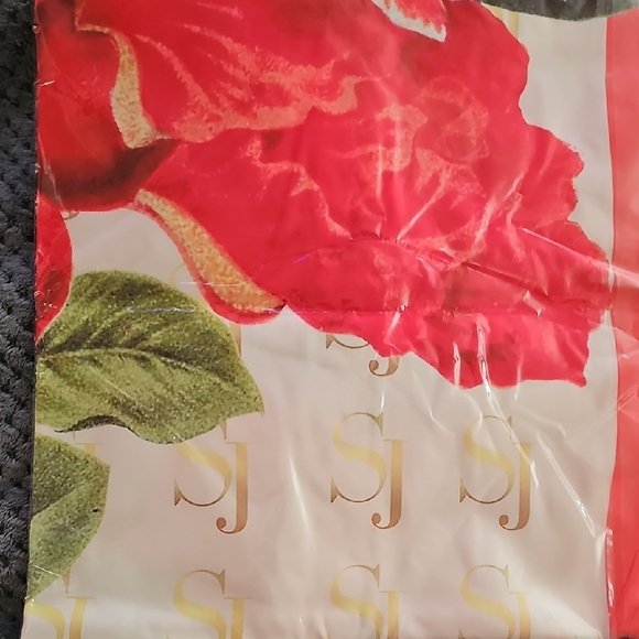 Sassy Jones Red and Green Floral Scarf - Picture 2 of 2